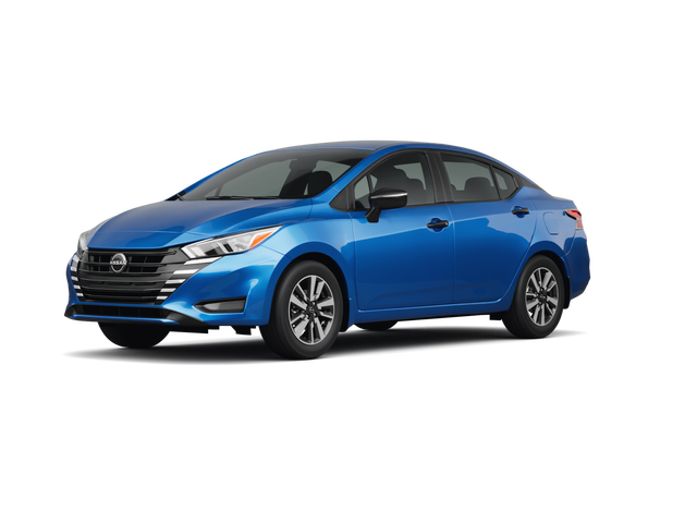 2024 Nissan Versa S, front three-quarter view, paint 1 of 8