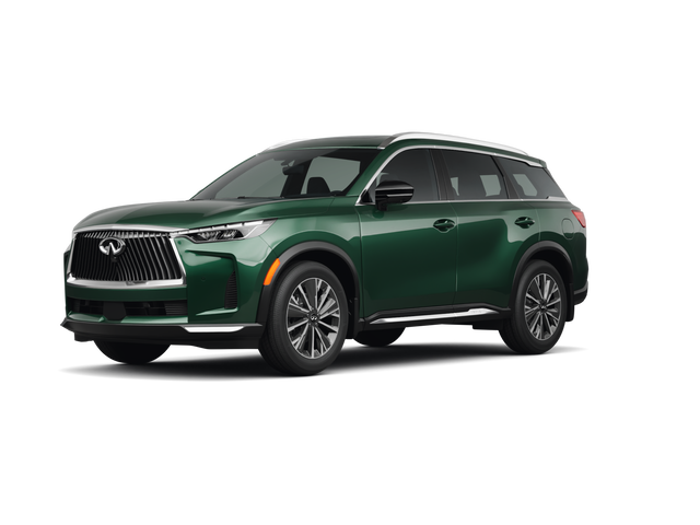 2026 INFINITI QX60 LUXE, front three-quarter view, paint 1 of 8