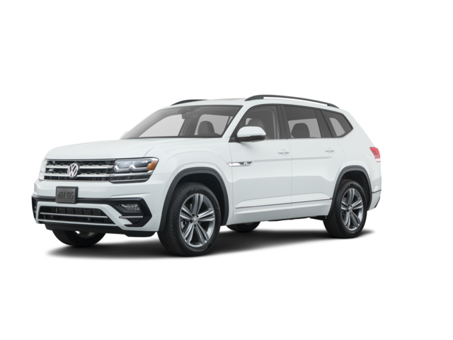 2020 Volkswagen Atlas S, front three-quarter view, paint 1 of 7
