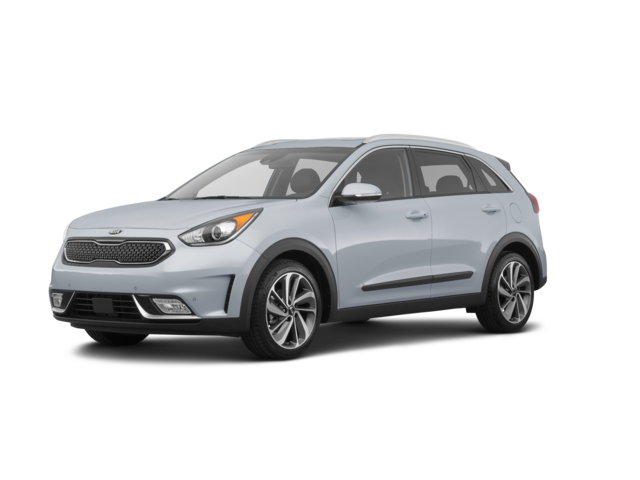 2018 Kia Niro Touring, front three-quarter view, paint 1 of 8