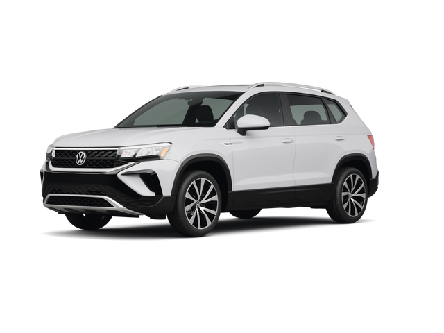 2024 Volkswagen Taos SEL, front three-quarter view, paint 1 of 8