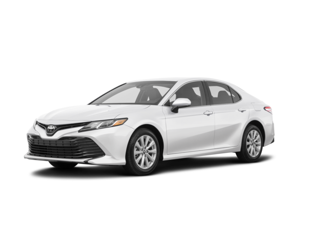2020 Toyota Camry LE, front three-quarter view, paint 1 of 8