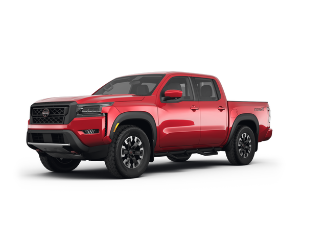 2024 Nissan Frontier PRO-X, front three-quarter view, paint 1 of 8