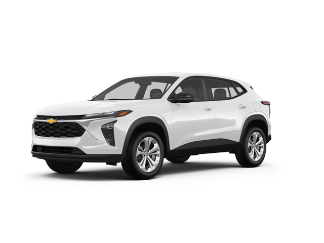2025 Chevrolet Trax LS, front three-quarter view, paint 1 of 6