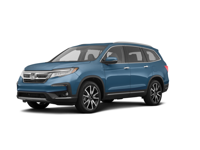 2021 Honda Pilot Touring, front three-quarter view, paint 1 of 8