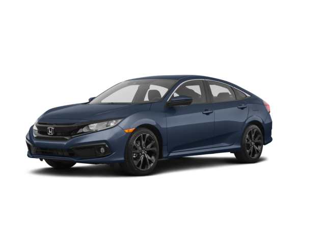 2019 Honda Civic Sport, front three-quarter view, paint 1 of 8