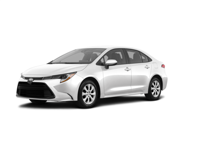 2025 Toyota Corolla LE, front three-quarter view, paint 1 of 8