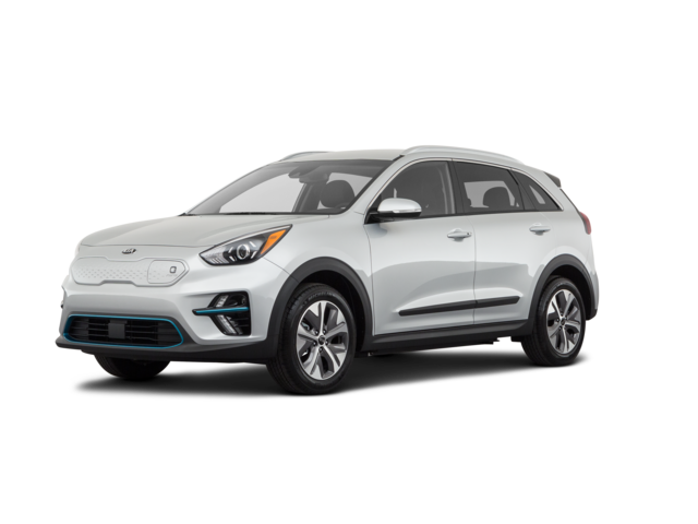 2021 Kia Niro EV EX, front three-quarter view, paint 1 of 8