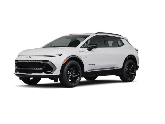 2024 Chevrolet Equinox EV 2RS, front three-quarter view, paint 1 of 8