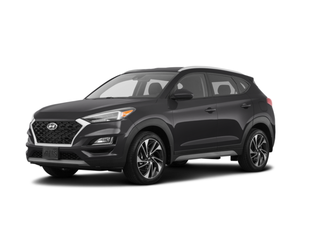 2020 Hyundai Tucson SE, front three-quarter view, paint 1 of 8
