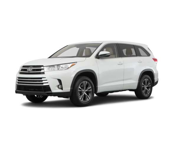 2019 Toyota Highlander LE Plus, front three-quarter view, paint 1 of 8