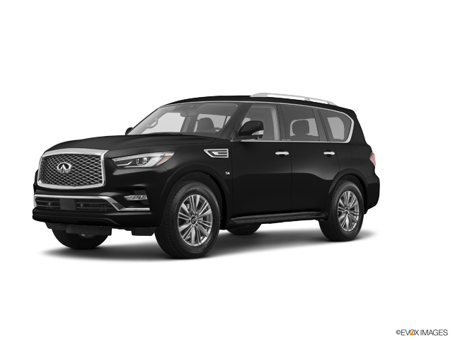 2021 INFINITI QX80 suv in Black Obsidian Color, Front Side View