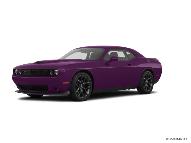 2020 Dodge Challenger coupe in Hellraisin Color, Front Side View