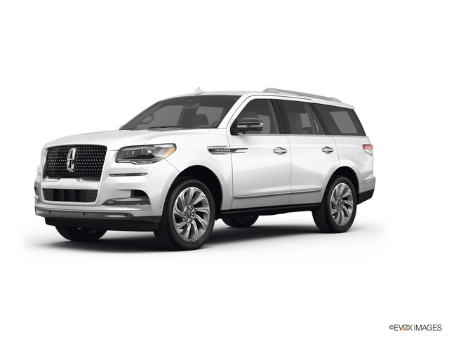2023 Lincoln Navigator suv in Pristine White Metallic Tri-Coat Color, Front Side View