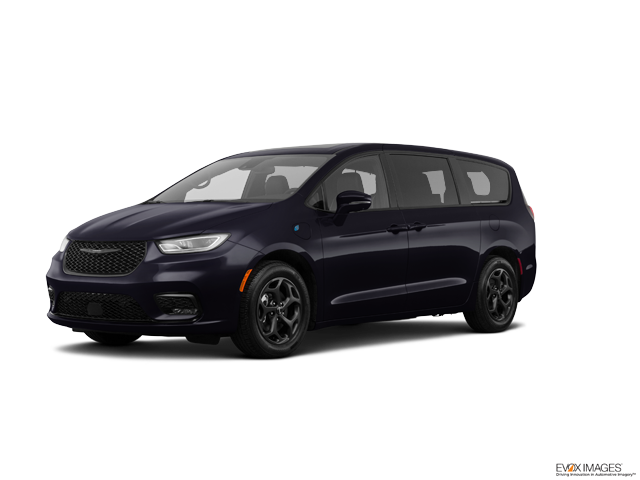2023 Chrysler Pacifica van in Brilliant Black Crystal Pearlcoat Color, Front Side View