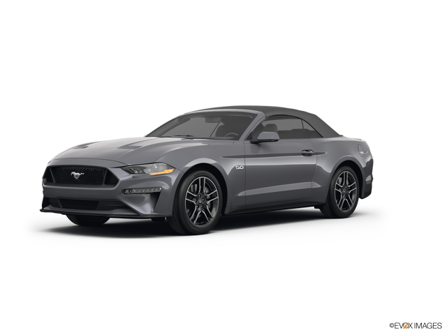 2022 Ford Mustang convertible in Carbonized Gray Metallic Color, Front Side View