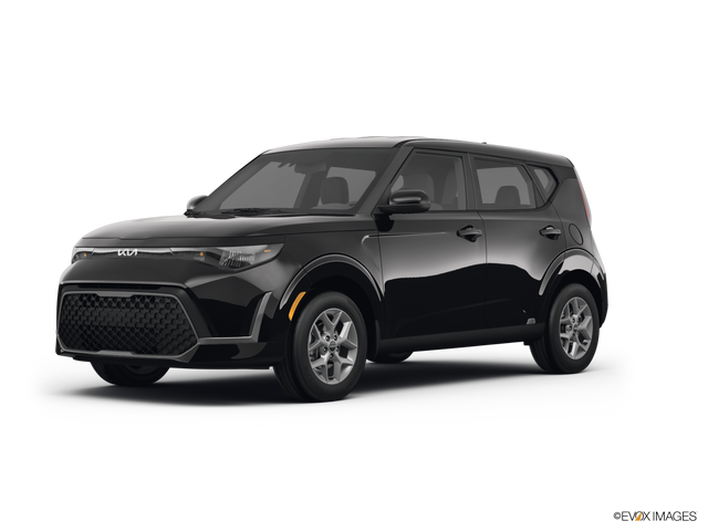 2025 Kia Soul hatchback in Fusion Black Color, Front Side View