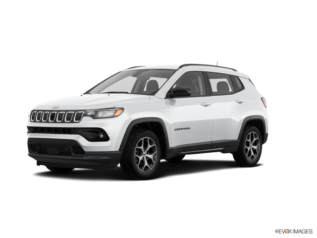 2025 Jeep Compass suv in Bright White Clearcoat Color, Front Side View
