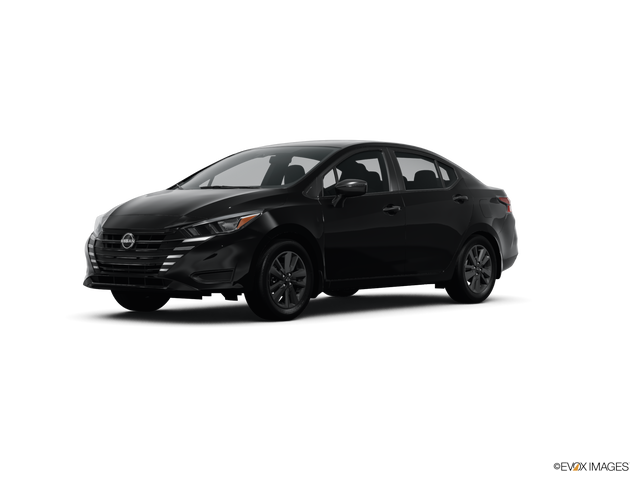 2025 Nissan Versa sedan in Super Black Color, Front Side View