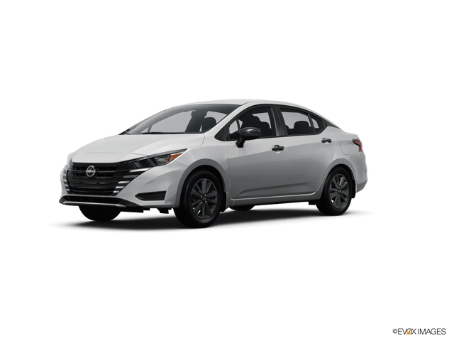 2025 Nissan Versa sedan in Fresh Powder Color, Front Side View