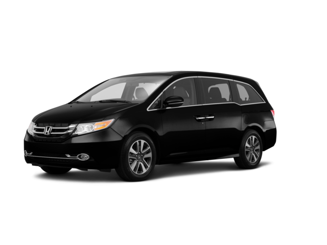 2015 Honda Odyssey Touring, front three-quarter view, paint 1 of 8