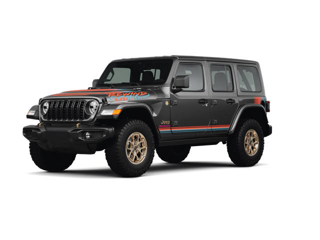 2026 Jeep Wrangler Rewind, front three-quarter view, paint 1 of 8