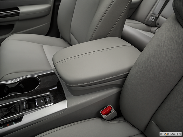 2018 Acura TLX | Front center console with closed lid, from driver’s side looking down