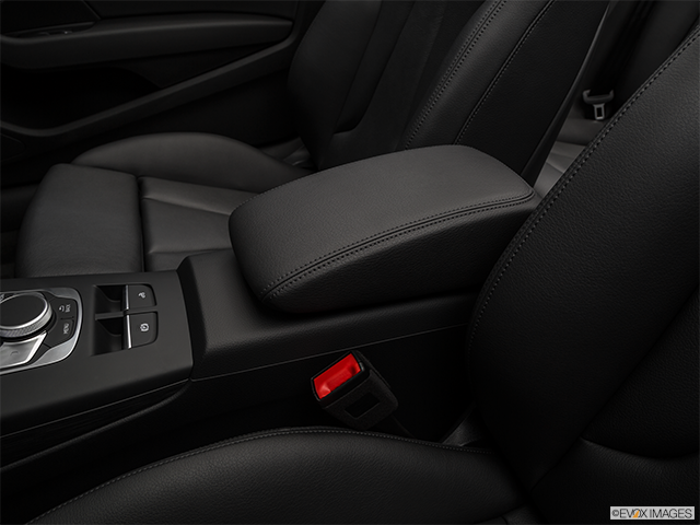2018 Audi A3 | Front center console with closed lid, from driver’s side looking down