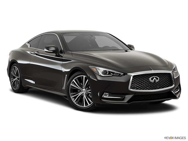 2018 Infiniti Q60 Coupe | Front passenger 3/4 w/ wheels turned