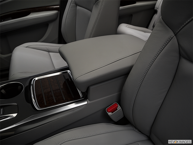 2018 Acura MDX | Front center console with closed lid, from driver’s side looking down