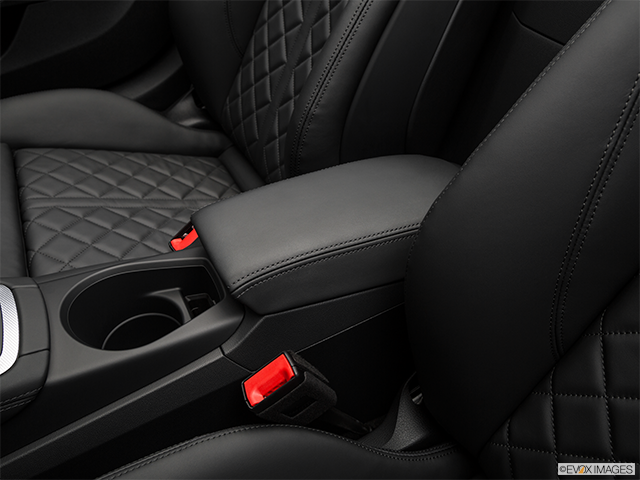 2018 Audi TT | Front center console with closed lid, from driver’s side looking down