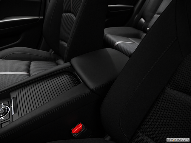 2018 Mazda MAZDA3 | Front center console with closed lid, from driver’s side looking down