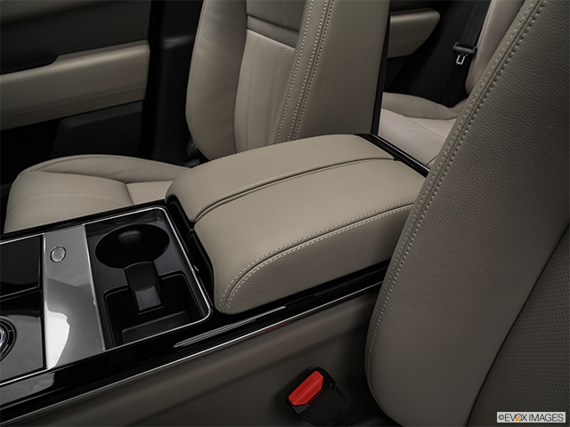2018 Land Rover Range Rover Velar | Front center console with closed lid, from driver’s side looking down