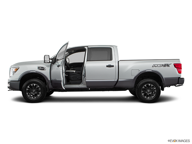 2018 Nissan Titan XD | Driver's side profile with drivers side door open