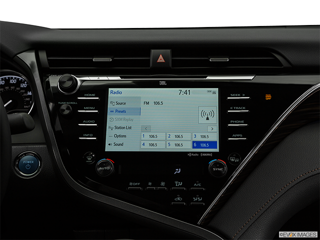2018 Toyota Camry Hybrid | Closeup of radio head unit