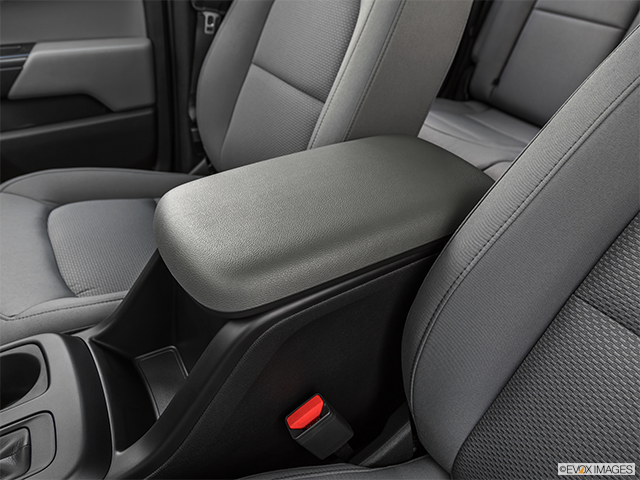 2019 Chevrolet Colorado | Front center console with closed lid, from driver’s side looking down