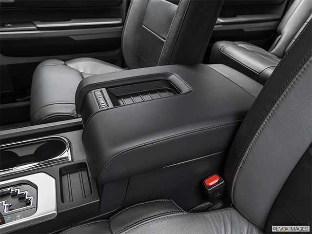 2018 Toyota Tundra | Front center console with closed lid, from driver’s side looking down