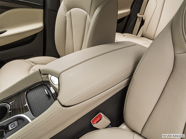 2019 Buick Envision | Front center console with closed lid, from driver’s side looking down