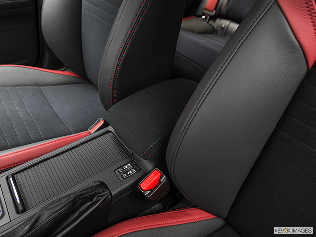 2019 Subaru WRX STI | Front center console with closed lid, from driver’s side looking down