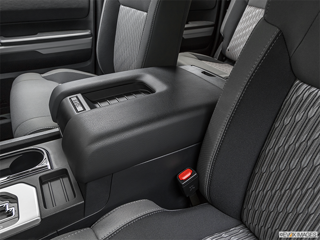 2018 Toyota Tundra | Front center console with closed lid, from driver’s side looking down