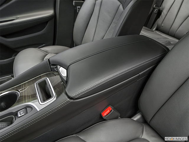 2019 Buick Envision | Front center console with closed lid, from driver’s side looking down