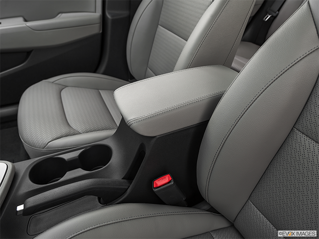 2019 Hyundai Elantra Sport | Front center console with closed lid, from driver’s side looking down