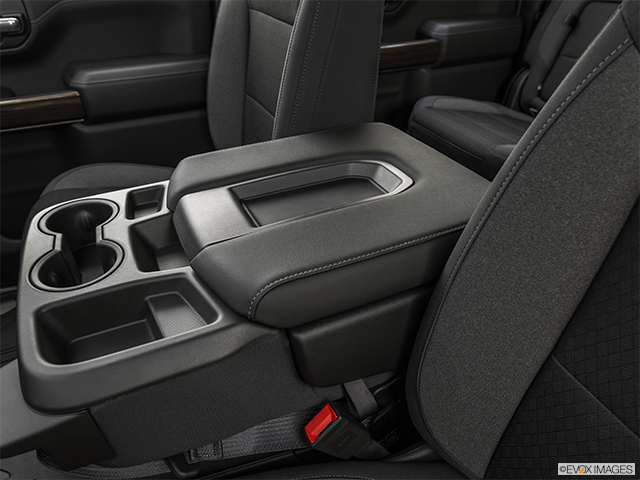 2019 Chevrolet Silverado 1500 | Front center console with closed lid, from driver’s side looking down