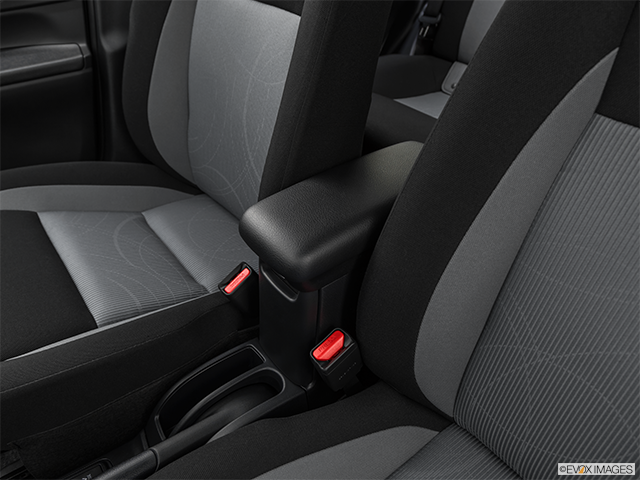 2019 Toyota Prius c | Front center console with closed lid, from driver’s side looking down