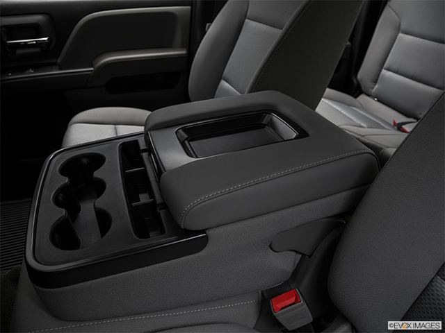2019 Chevrolet Silverado 2500HD | Front center console with closed lid, from driver’s side looking down
