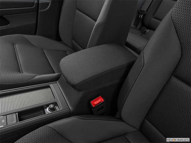 2019 Volkswagen e-Golf | Front center console with closed lid, from driver’s side looking down