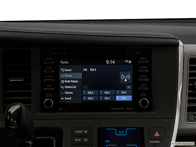 2019 Toyota Sienna | Closeup of radio head unit