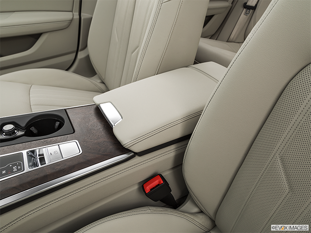 2019 Audi A6 | Front center console with closed lid, from driver’s side looking down