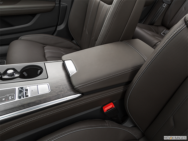 2019 Audi A6 | Front center console with closed lid, from driver’s side looking down