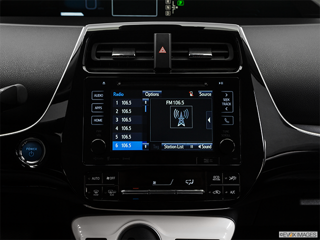 2019 Toyota Prius Prime | Closeup of radio head unit